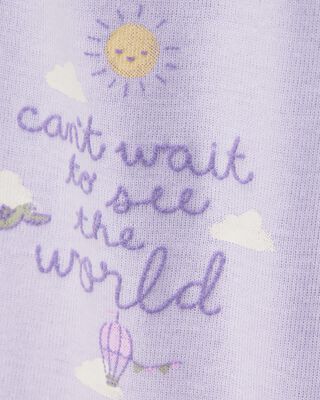 Product image 2 of Baby 3-Piece Ice Cream Print Little Cardigan Set - White/Purple