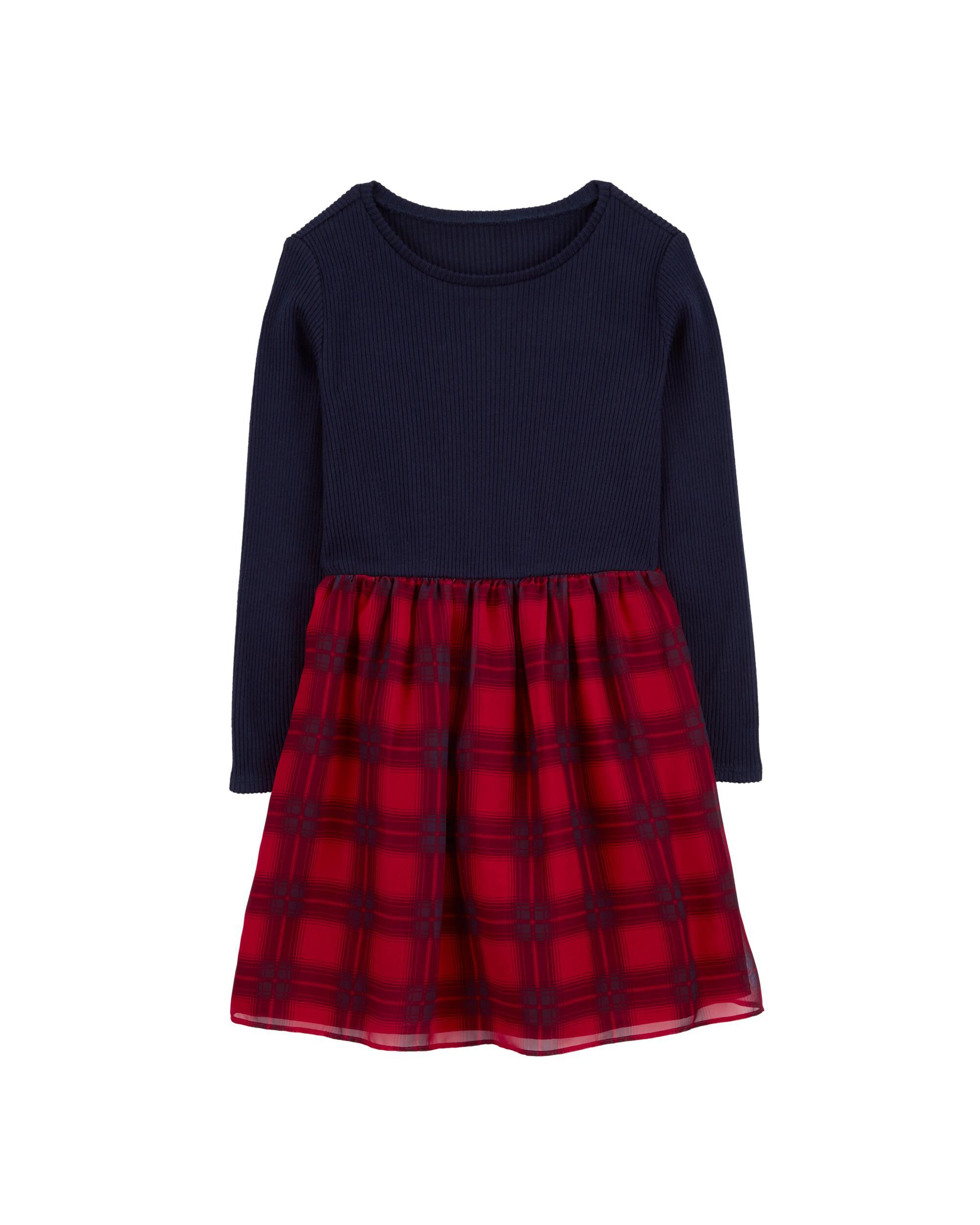 Kid Long Sleeve Plaid Dress OshKosh Carter s