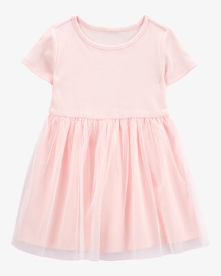 Product image 1 of Toddler Solid Short-Sleeve Dress - Pink