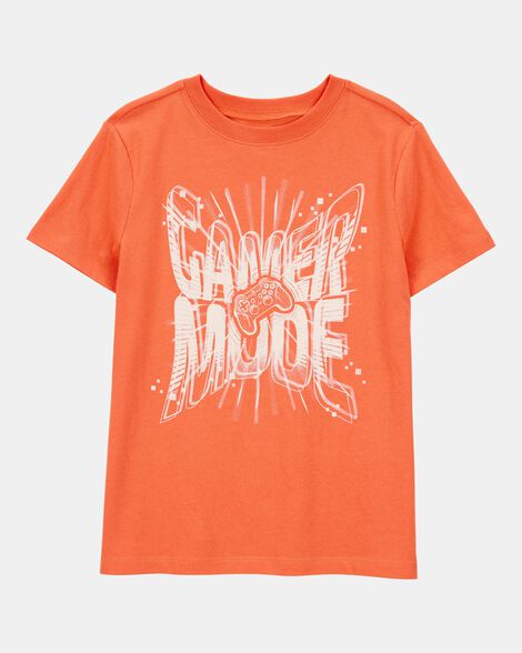 Boys Gamer Mode Short-Sleeve Graphic Tee - Orange