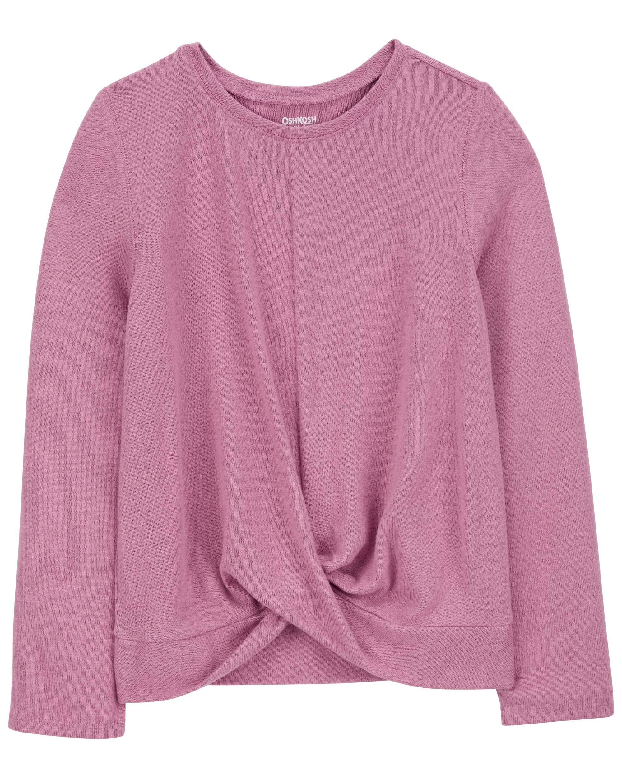 Kid Twist-Front Long-Sleeve Fashion Top - Pink - OshKosh | Carter's Kid Twist-Front Long-Sleeve Fashion Top - Pink - OshKosh | Carter's