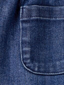 Blue - Toddler Girl Denim Button-Front Skirt - Blue, Selected