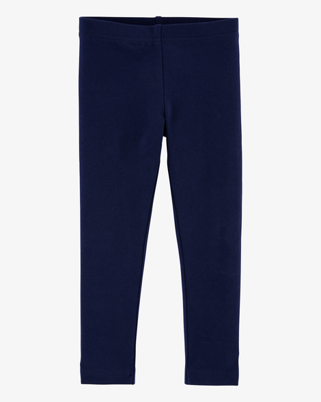 baby girl cotton stretch leggings - navy