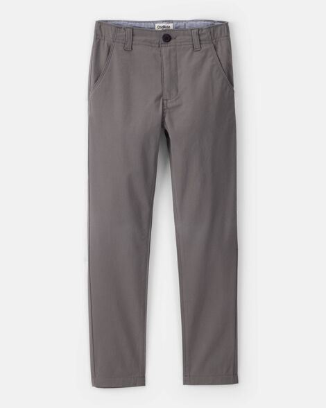 Boys Flat Front Fashion Pants - Grey