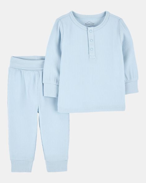baby boy 2-piece purelysoft outfit set - blue