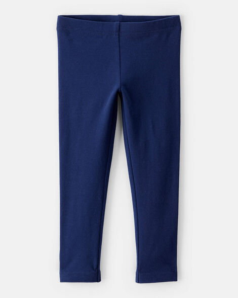 toddler girl cotton stretch leggings - navy