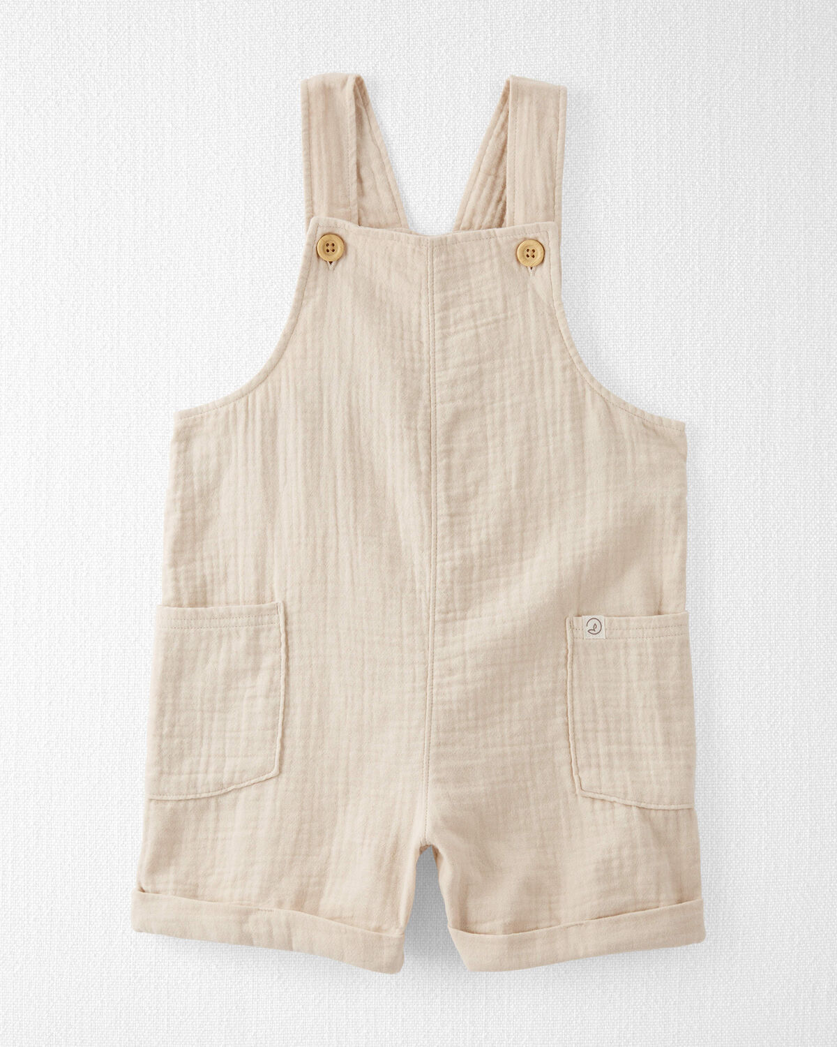 Toddler Organic Cotton Gauze Shortalls in Cream - Little Planet 