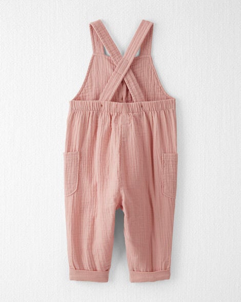  Product image 2 of Baby Organic Cotton Gauze Overalls in Pink