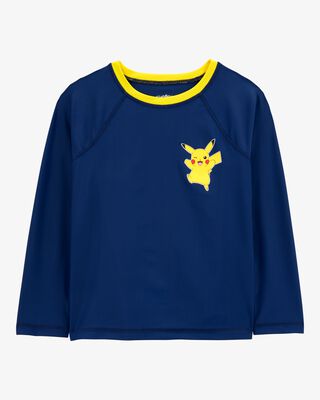 Product image 1 of Kid Pokémon™ Pikachu Long-Sleeve Rashguard Swim Top - Navy
