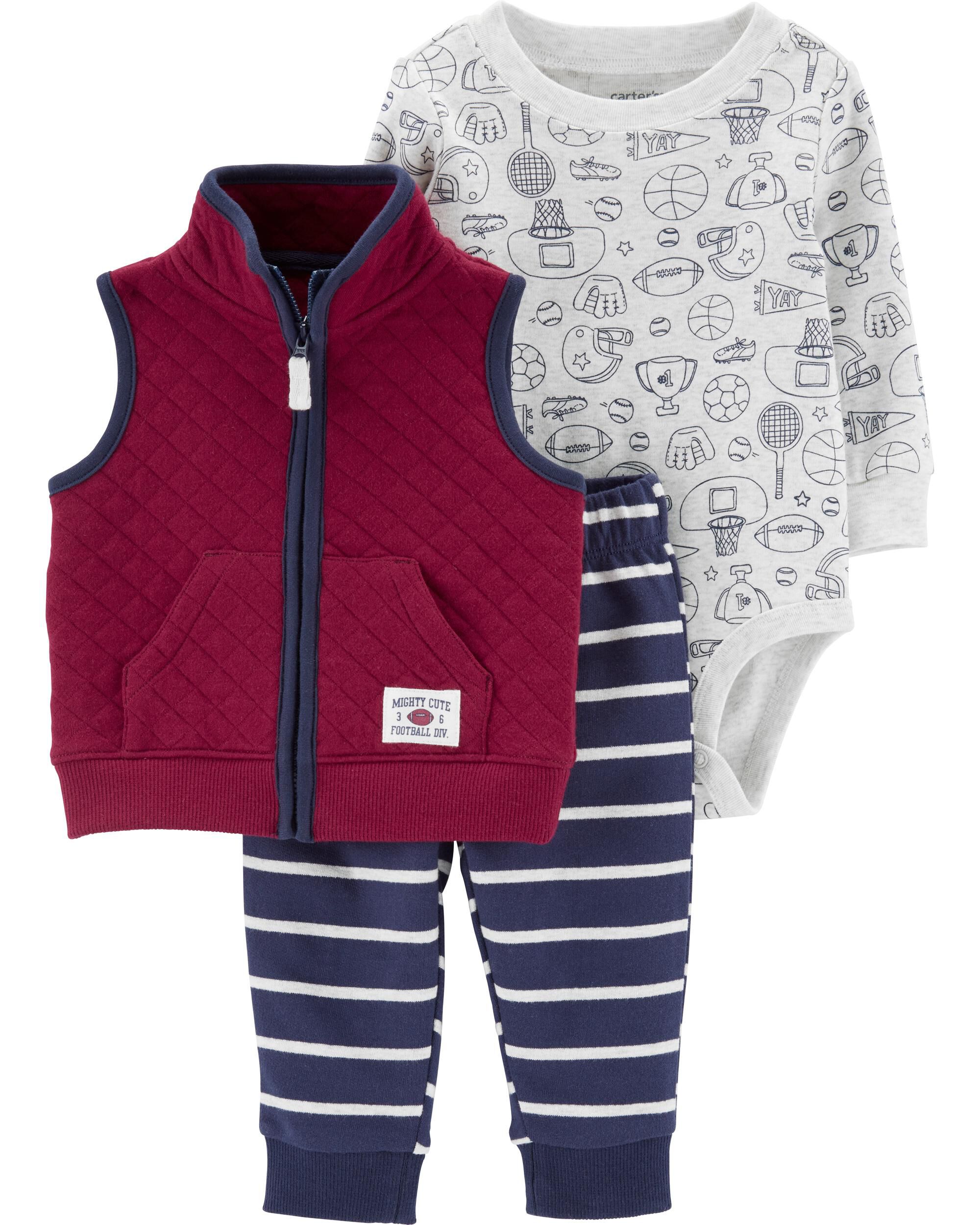 3-Piece Sports Little Vest Set 