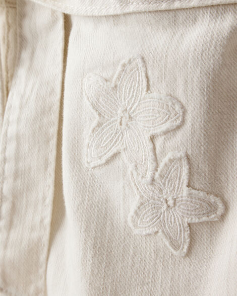 Product image 3 of Toddler Girl Embroidered Cotton Long-Sleeve Dress - White