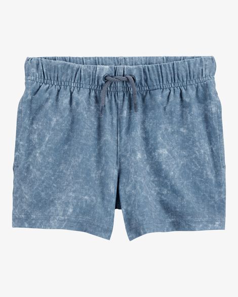  Product image 1 of Toddler Solid Pull-On Knit Shorts - Blue