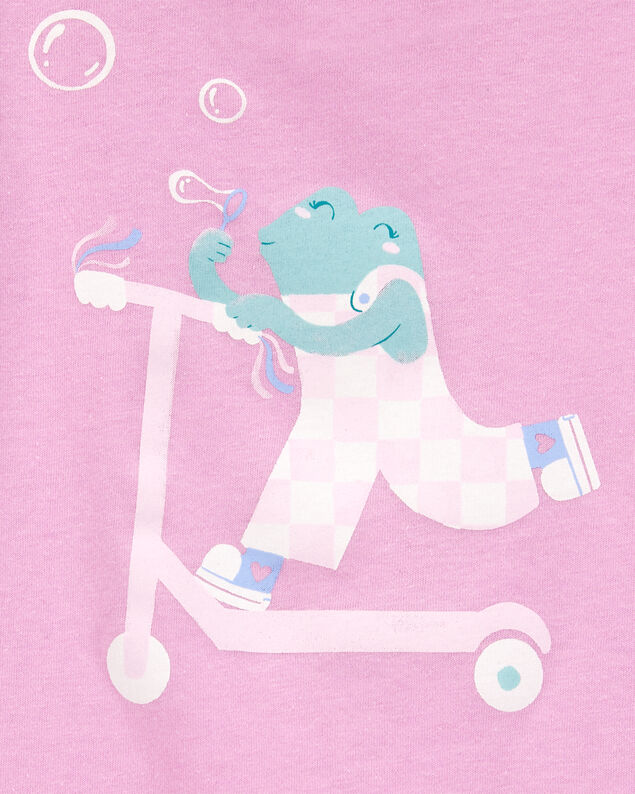 Product image 2 of Toddler Girl Scooter Frog Short-Sleeve Graphic Tee - Pink