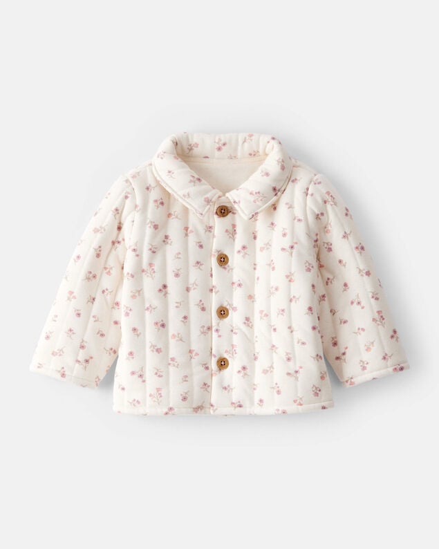 Product image 1 of Baby Girl Floral Quilted Sweater - Cream