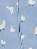 Blue - Baby 2-Pack Pelican Striped 2-Way Zip Cotton Sleep & Play Pajamas - Blue, Selected