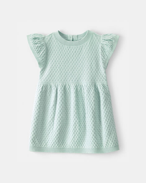 baby girl sweater dress - green
