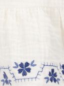 Ivory - Toddler Floral Embroidered Gauze Skort - Ivory, Selected