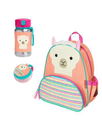 Little Kid 3-Piece Llama Backpack, Straw Bottle & Snack Cup Set