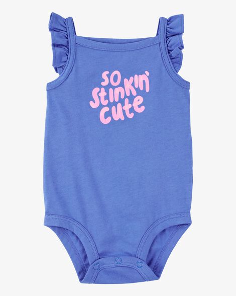  Product image 1 of Baby So Stinkin' Cute Flutter-Sleeve Bodysuit