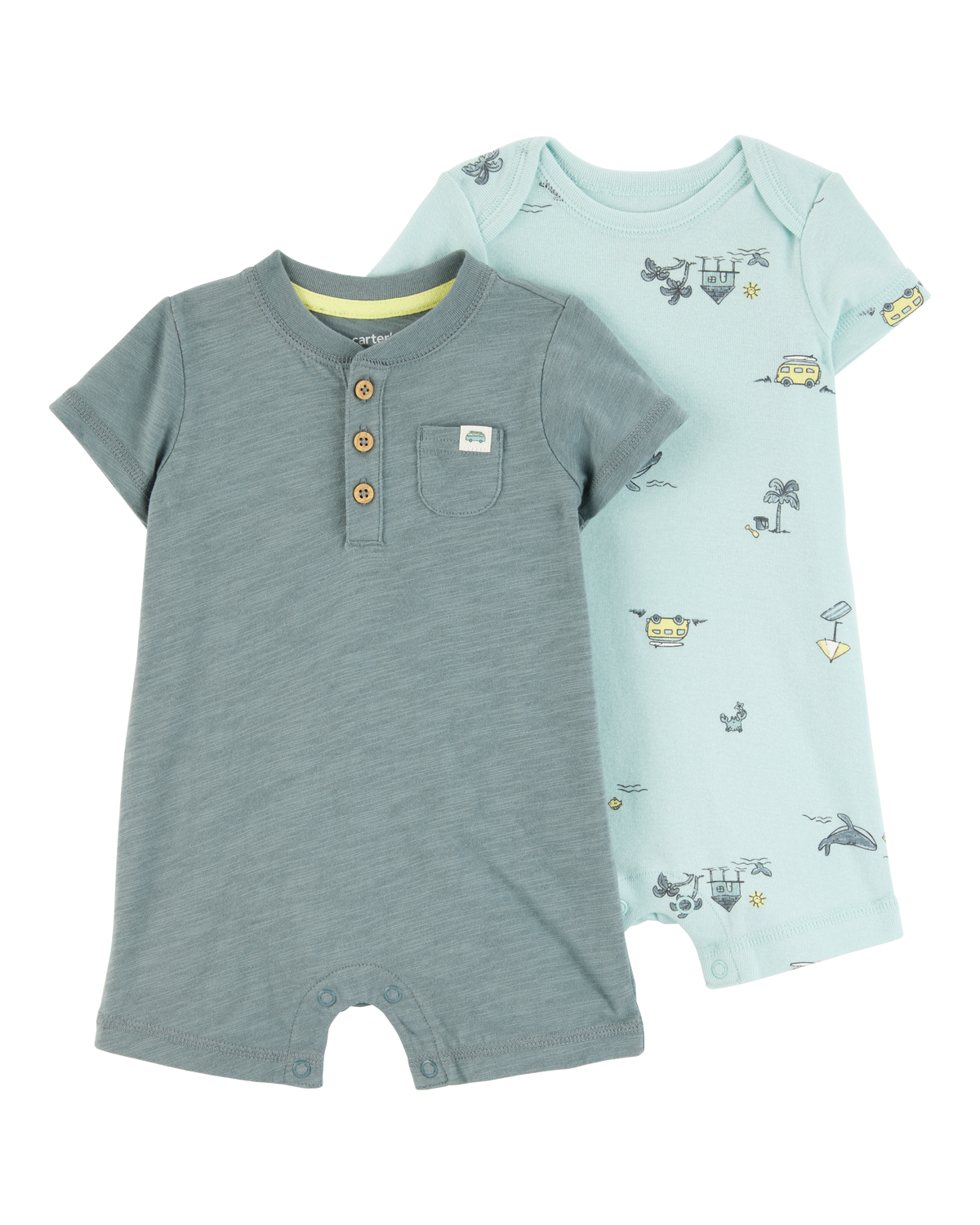 Baby 2-Pack Beach Print Rompers - Carter's | Carter's