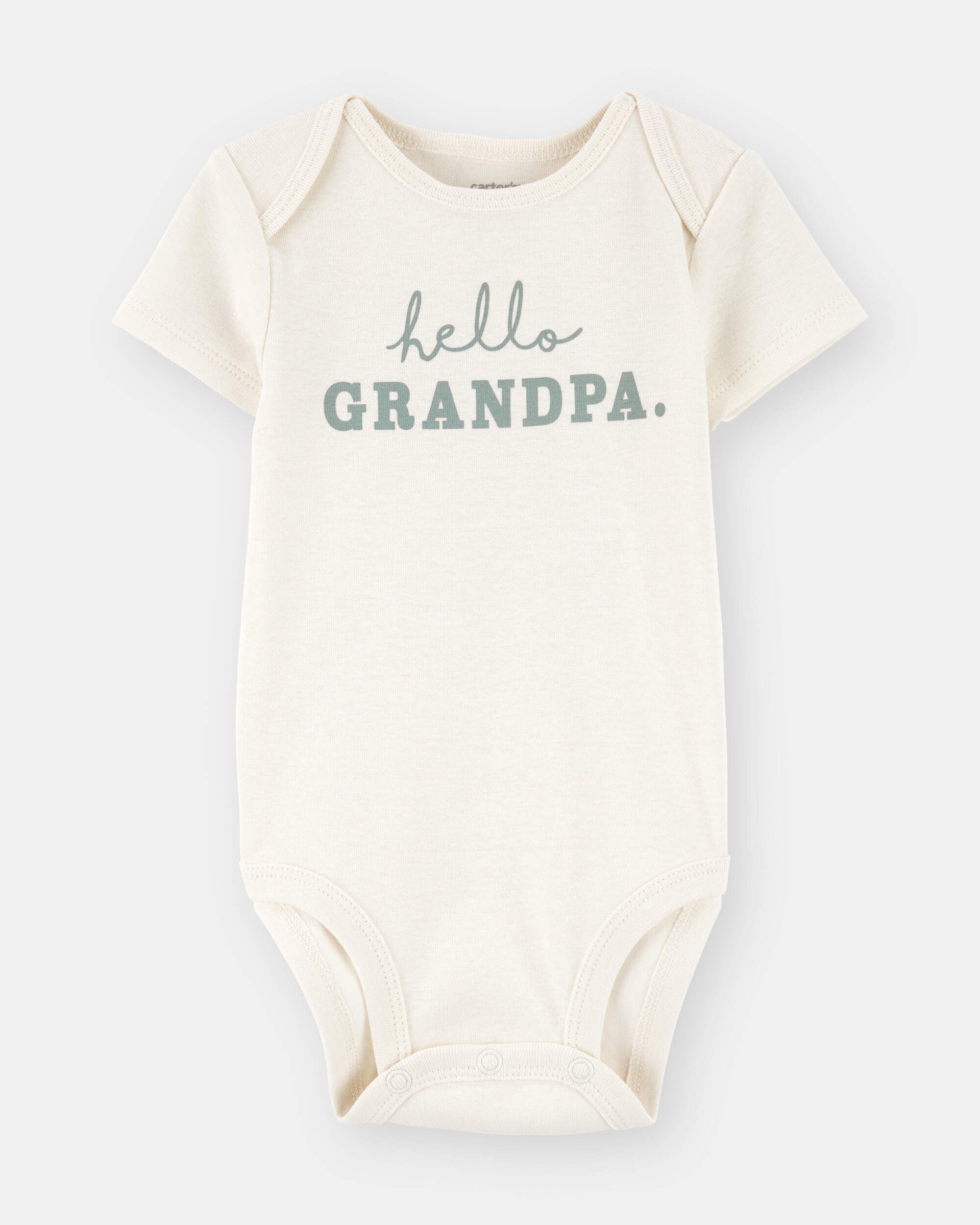 Baby Cotton Short-Sleeve Graphic Bodysuit - Ivory