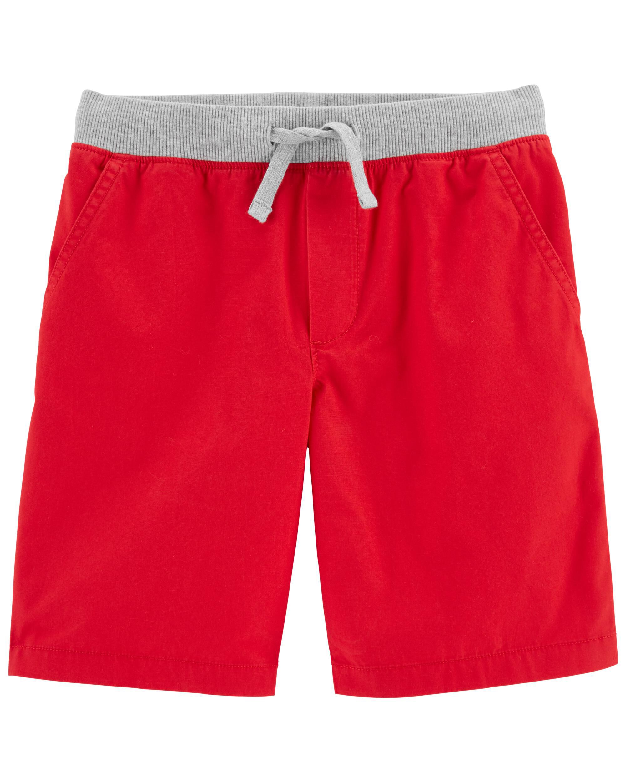 Kid Red Easy Pull-On Dock Shorts
