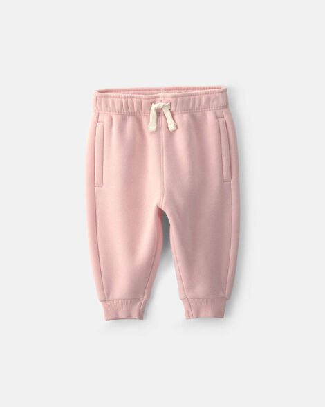 baby girl fleece pants - pink