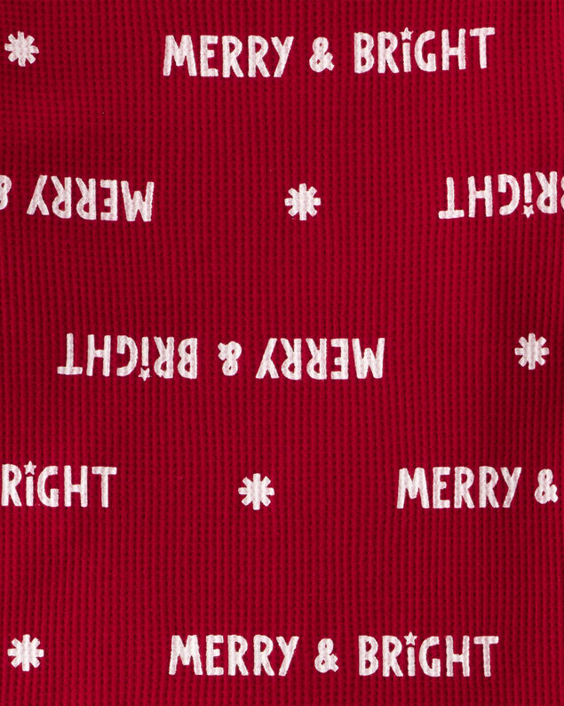 Product image 2 of Toddler Merry & Bright Christmas Cotton Long-Sleeve 2-Piece Pajamas - Red