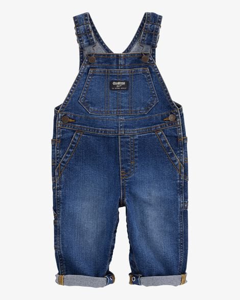Baby Stretch Denim Classic Overalls - Dark Wash