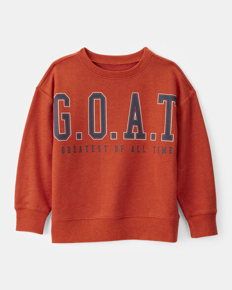  Product image 1 of Boys GOAT French Terry Pullover Sweatshirt - Orange