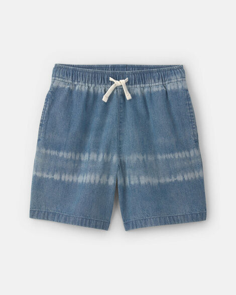 Boys Tie-Dye Denim Shorts - Medium Wash