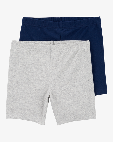 kid 2-pack tumbling shorts - grey/navy
