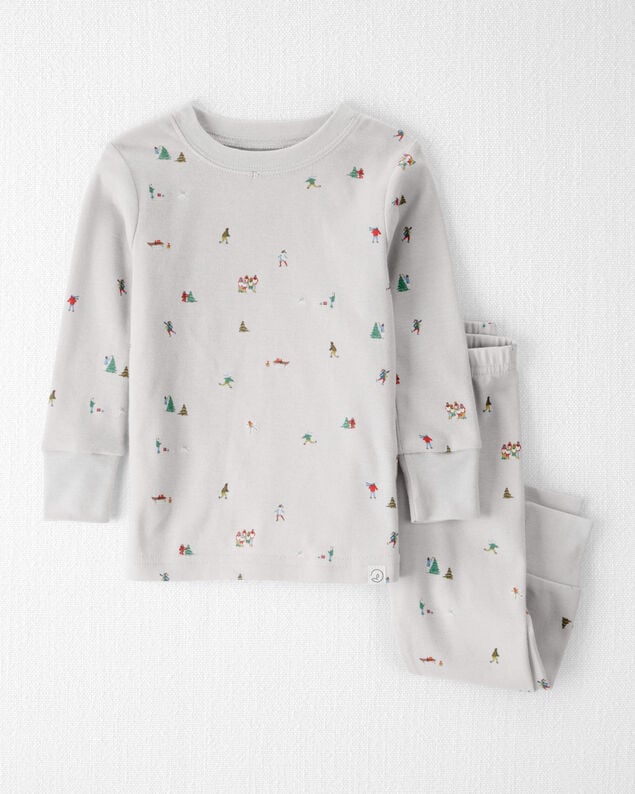 Baby Girl Peppermint Print DreamPlush Long-Sleeve Snug Fit 1-Piece Pajamas - Pink