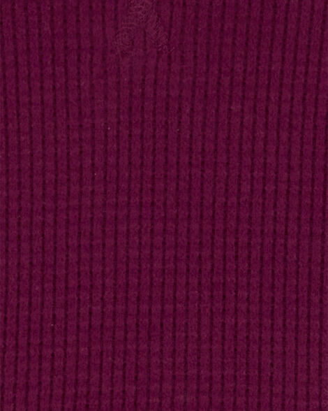  Product image 2 of Baby Solid Waffle Knit Long-Sleeve Hooded Shirt - Burgundy