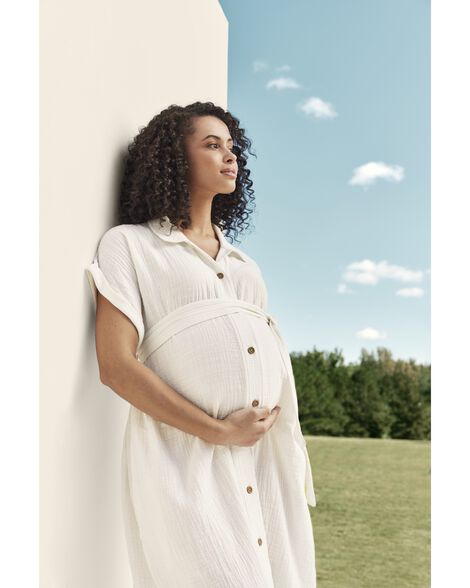  Product image 2 of Adult Womens Maternity Midi Shirt Dress
