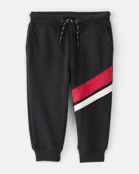 baby boy fleece joggers - black