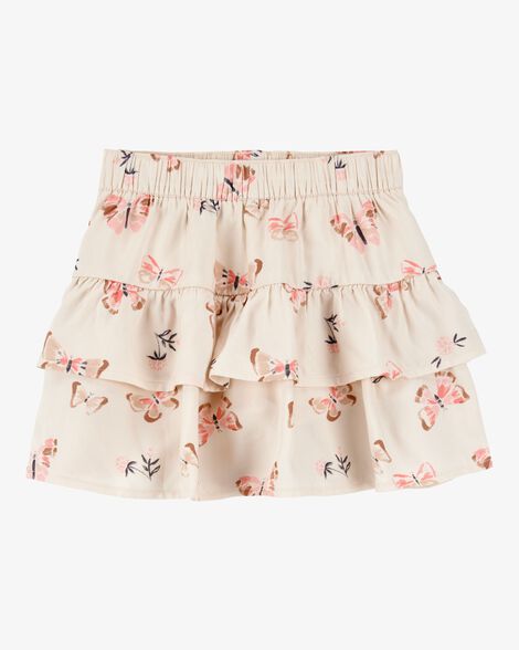  Product image 5 of Toddler 2-Piece Flutter-Sleeve Rib Tank & Butterfly Ruffle Skort Set - Pink/Ivory