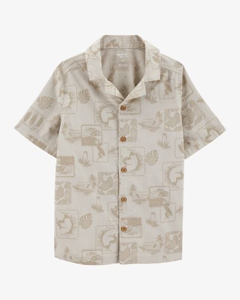 Product image 1 of Kid Safari Short-Sleeve Button-Down Shirt - Khaki