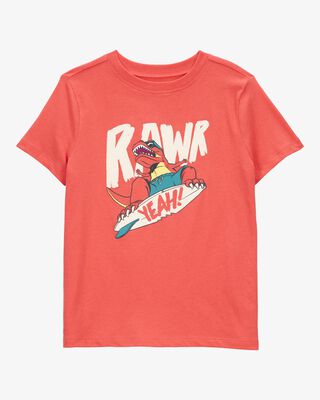 Product image 1 of Kid Dinosaur Skateboard Graphic Tee - Orange