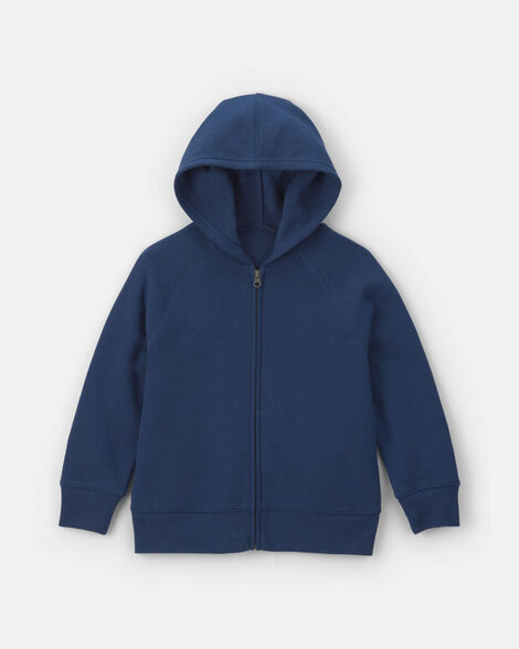 boys fleece zip-up hoodie - navy blue