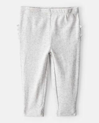 Product image 2 of Baby 2-Pack Ruffle-Detail Cotton Pants - Grey/Pink