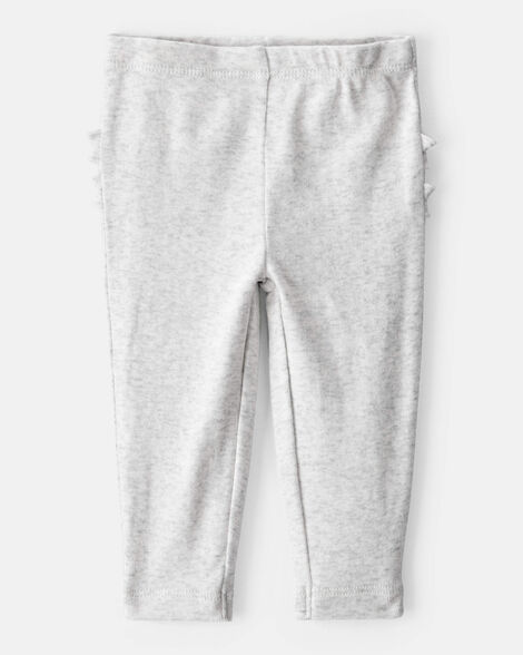 Product image 2 of Baby 2-Pack Ruffle-Detail Cotton Pants - Grey/Pink