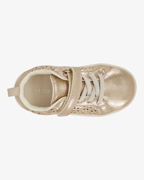  Product image 4 of Toddler High-Top Glitter Sneakers - Gold