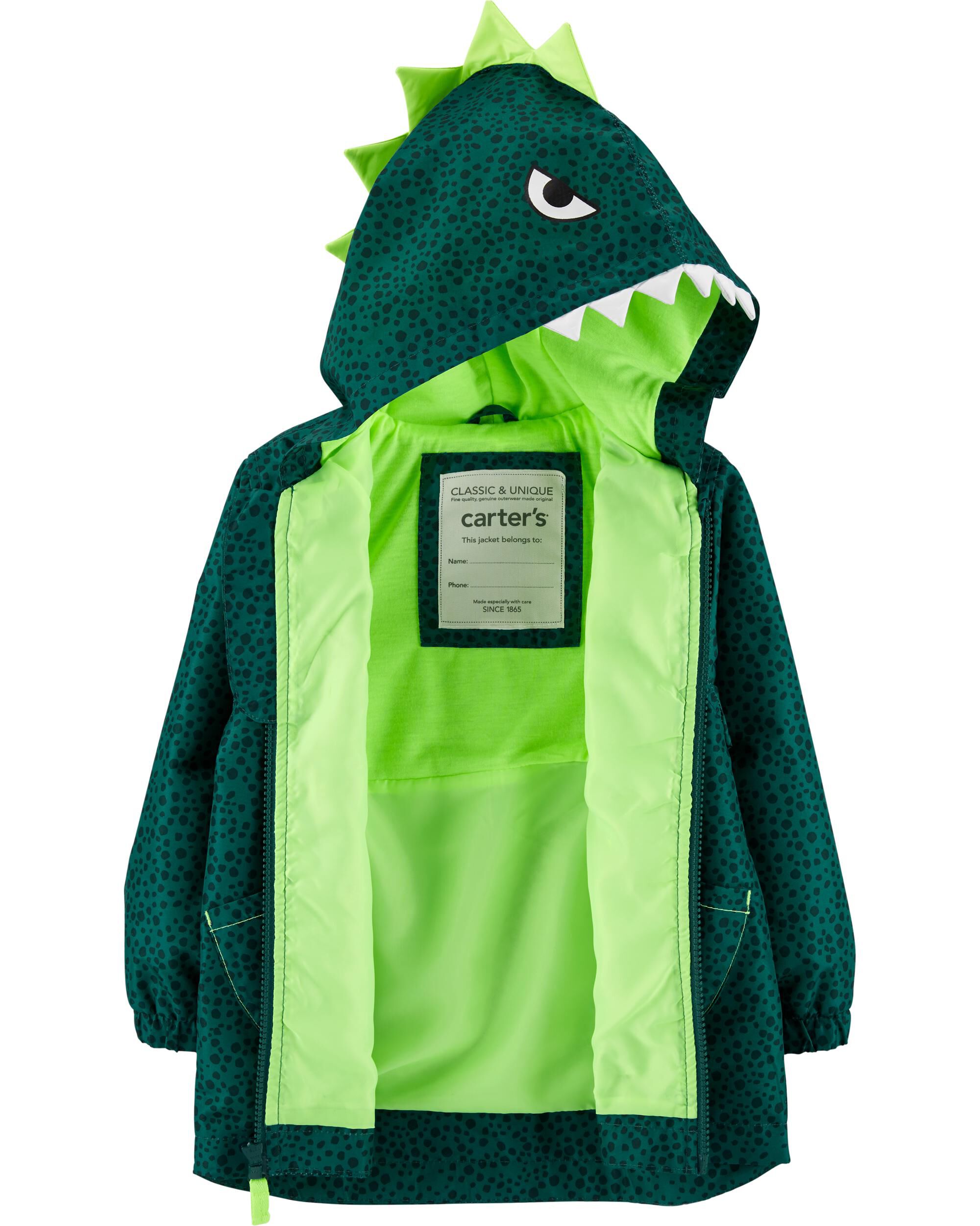 carters dinosaur rain jacket