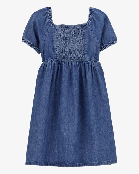 Product image 2 of Kid Smocked Iconic Denim Dress - Blue