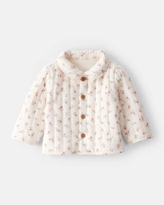 Baby Girl Sherpa Long-Sleeve Hooded Zip-Up Jacket - Pink