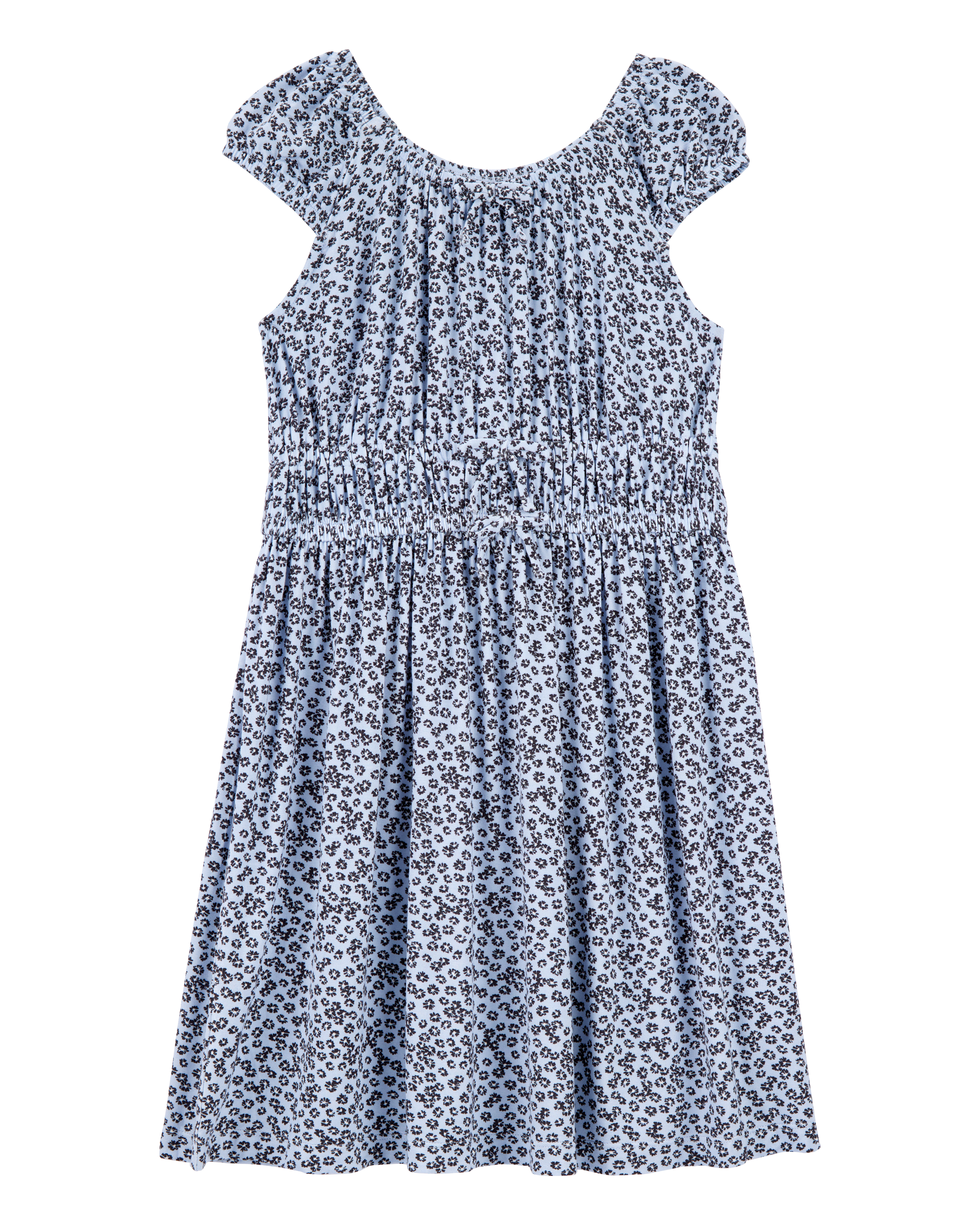 Kid Floral Short-Sleeve Dress - Blue