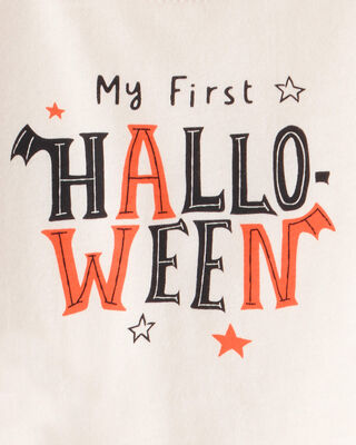Product image 2 of Baby 2-Piece My First Halloween Long-Sleeve Bodysuit Pant Set - Ivory/Orange