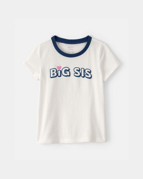 toddler girl 'big sis' graphic tee - ivory