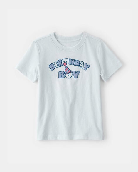 toddler boy 'birthday boy' graphic tee - blue